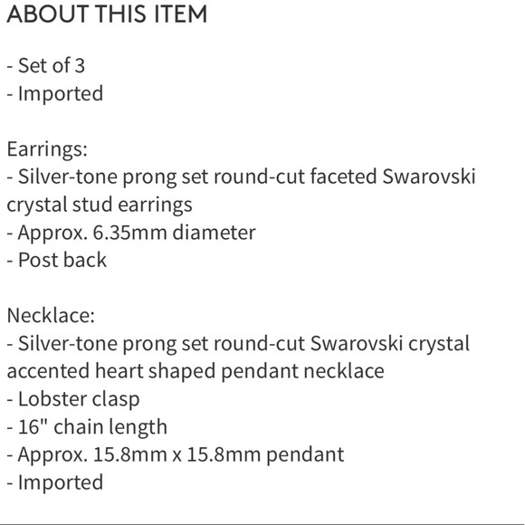 NWT Bulova Swarowski Watch, Necklace, Earring Set - Picture 9 of 10